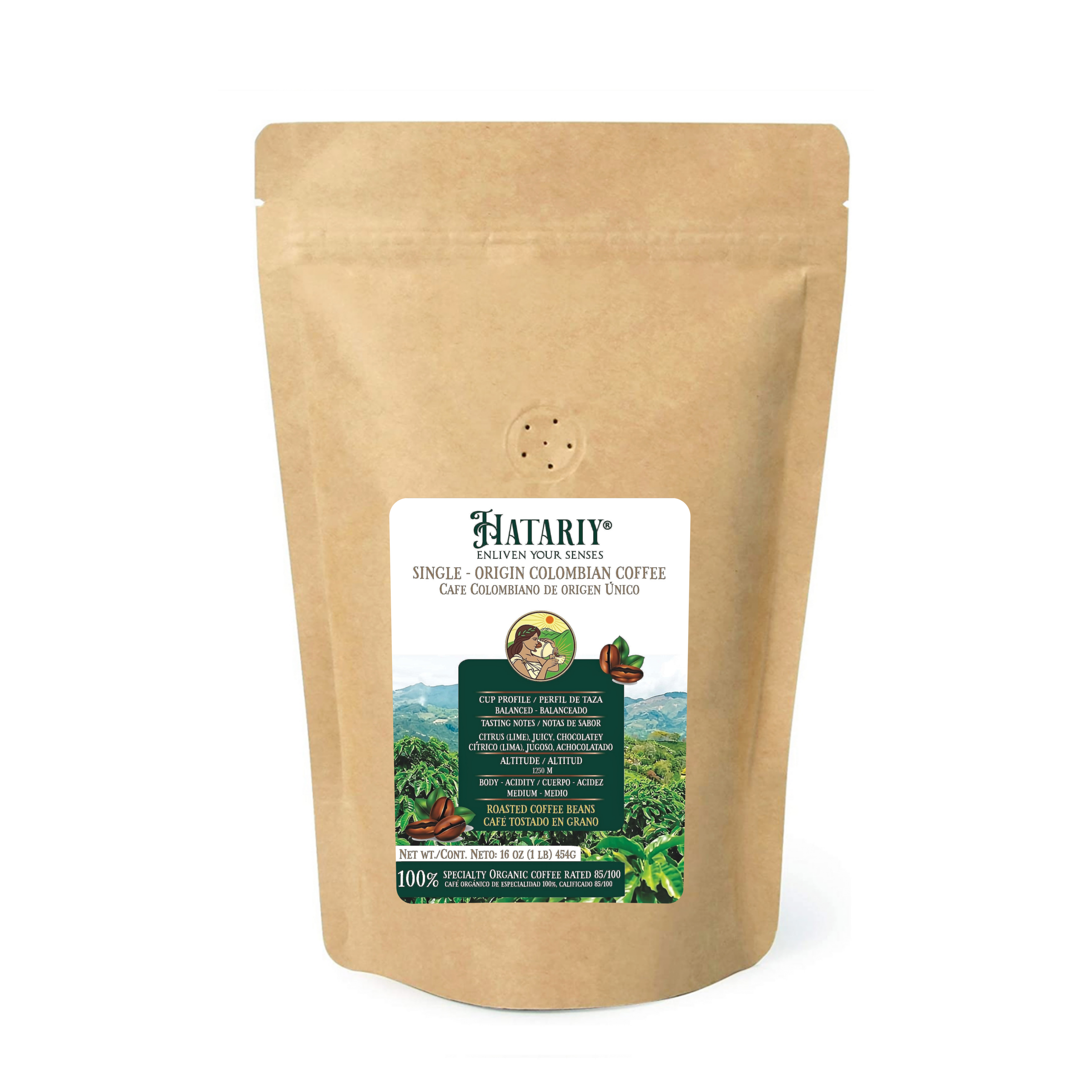 Hatariy® Single-origin Colombian roasted coffee beans 454g